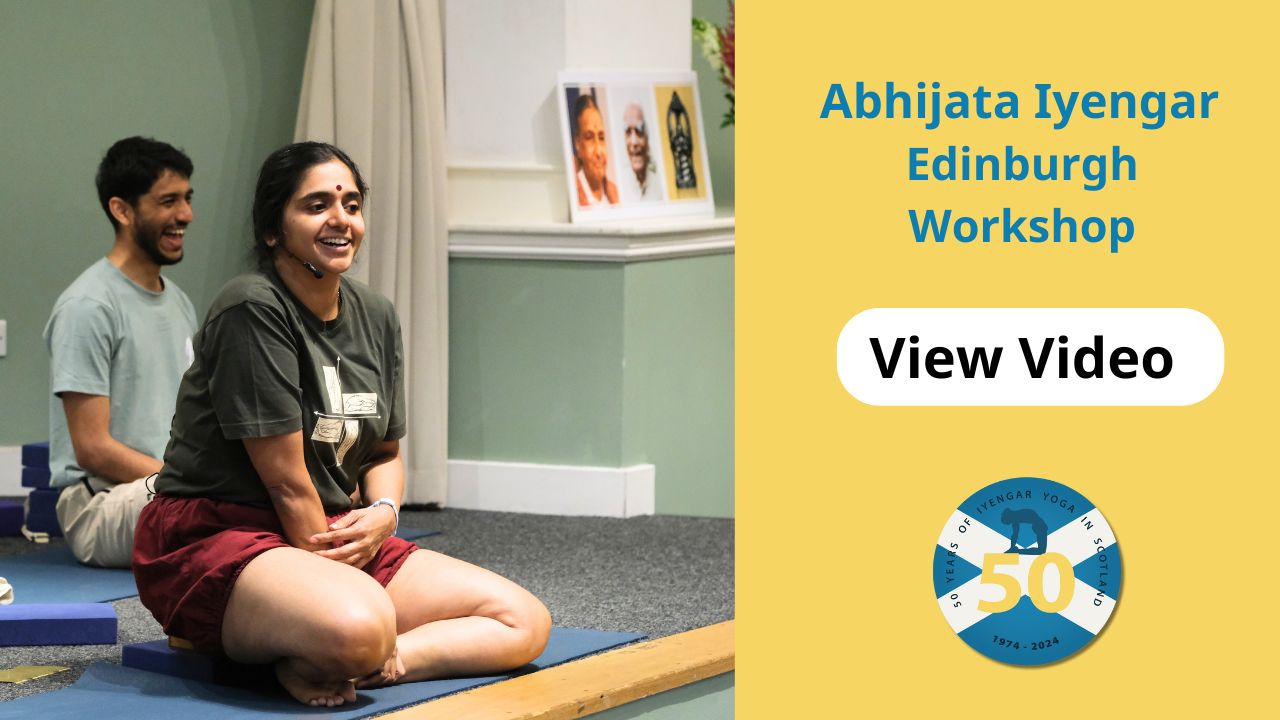 Abhijata Iyengar visits Scotland as part of the 50th anniversary celebrations.